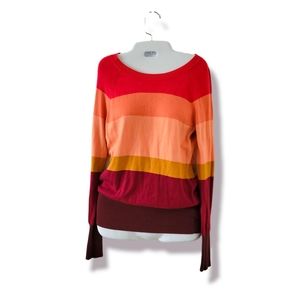 Mossimo | Vibrant Autumn Sunset Bold Striped Longsleeve Sweater (SIZE M)